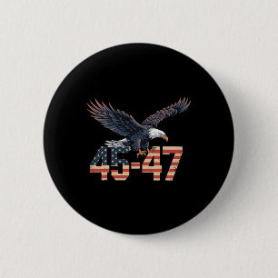 Trump 2024 President 45 en 47 Amerikaanse vlag Tru Ronde Button 5,7 Cm