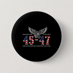 Trump 2024 President 45 En 47 Amerikaanse Vlag Tru Ronde Button 5,7 Cm