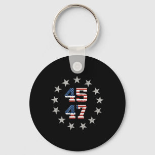 Trump 2024 President 45 en 47 Amerikaanse vlag Tru Sleutelhanger