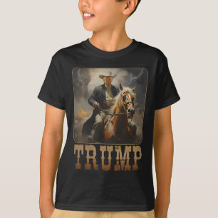 Trump 2024 President Cowboy Riding Horse Western U T-shirt
