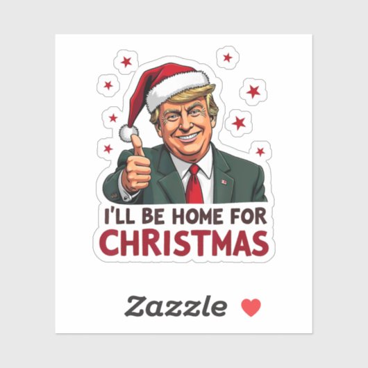 Trump 2024 President Ik ben thuis voor de kerst Sticker (Vel)