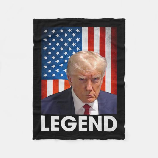 Trump 2024 President Legende Amerikaanse vlag Fleece Deken (Voorkant)