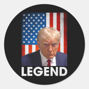 Trump 2024 President Legende Amerikaanse vlag Ronde Sticker