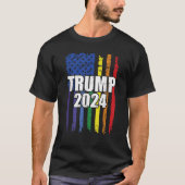 Trump 2024 President LGBTQ Regenboog Gay Pri T-shirt (Voorkant)