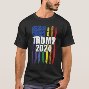 Trump 2024 President LGBTQ Regenboog Gay Pri T-shirt