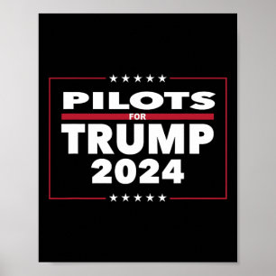 Trump 2024 President Republikeinse piloten Poster
