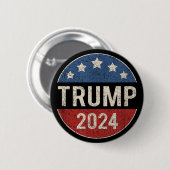 Trump 2024: President Trump herverkozen Ronde Button 5,7 Cm (Voorkant /achterkant)