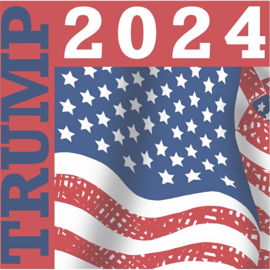 Trump 2024 presidentsverkiezingen Amerikaanse vlag Sticker (Voorkant)