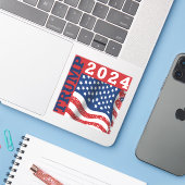 Trump 2024 presidentsverkiezingen Amerikaanse vlag Sticker (Laptop met iPhone)