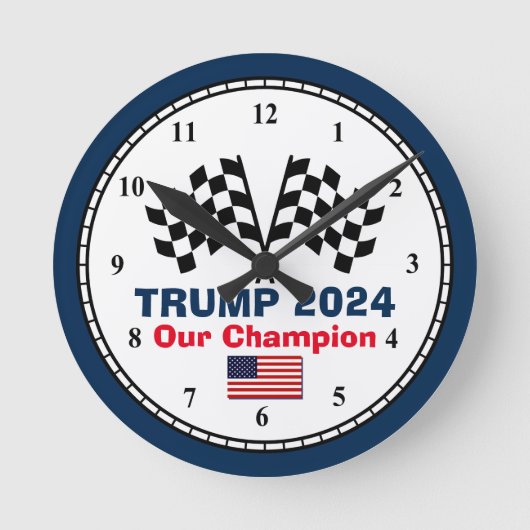 Trump 2024 Race Flags  Ronde Klok (Voorkant)