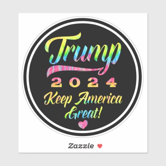 Trump 2024 Rainbow Tie Dye Houd Amerika groot Sticker (Vel)
