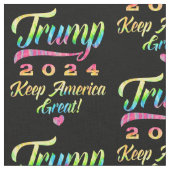 Trump 2024 Rainbow Tie Dye Houd Amerika groot Stof (Close Up)