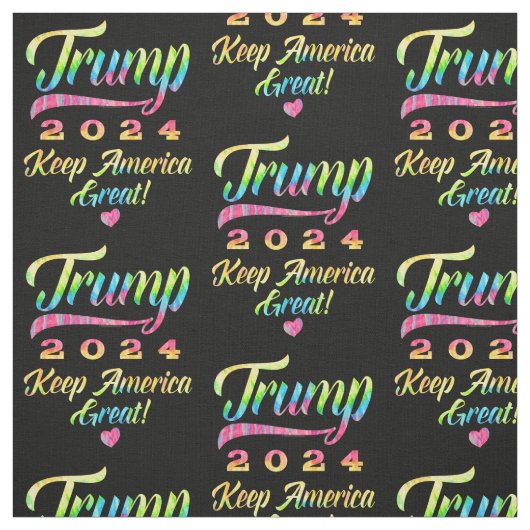 Trump 2024 Rainbow Tie Dye Houd Amerika groot Stof (Swatch)