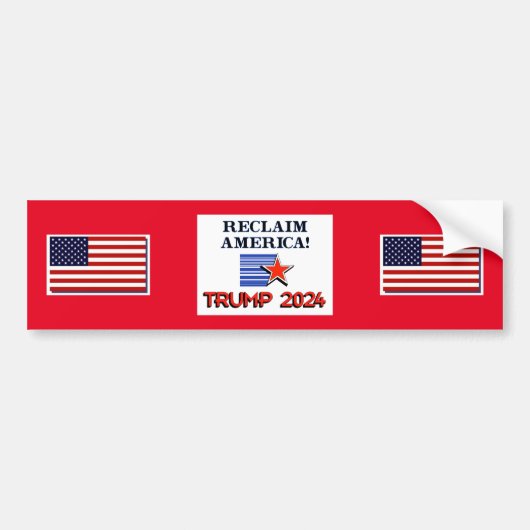 Trump 2024 Reclaim America Bumpersticker (Voorkant)