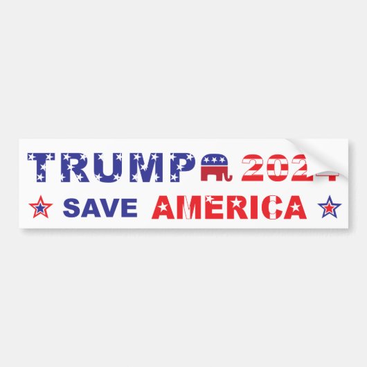 TRUMP 2024 RED AMERIKA BUMPERSTICKER (Voorkant)