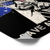 Trump 2024 Red Amerika opnieuw Amerikaanse vlag 1 Poster (Hoek)