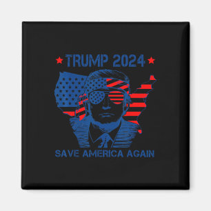 Trump 2024 Red Amerika opnieuw Amerikaanse vlag Magneet