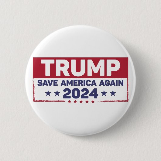 Trump 2024 Red Amerika opnieuw Ronde Button 5,7 Cm (Voorkant)