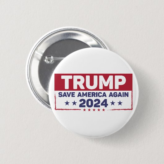 Trump 2024 Red Amerika opnieuw Ronde Button 5,7 Cm (Voorkant /achterkant)