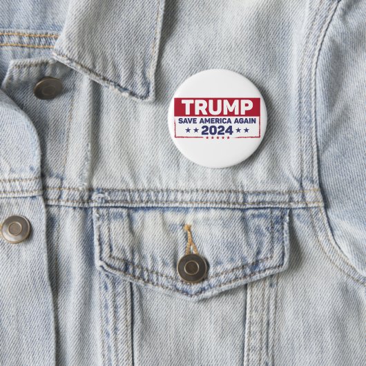 Trump 2024 Red Amerika opnieuw Ronde Button 5,7 Cm (In situ)