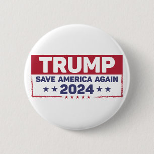 Trump 2024 Red Amerika opnieuw Ronde Button 5,7 Cm