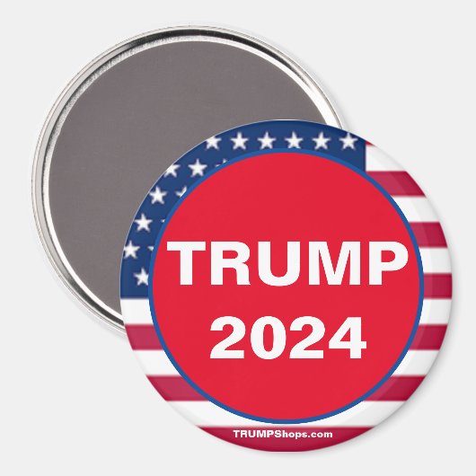 TRUMP 2024 Red Patriotic magnet (Voorkant / Achterkant)