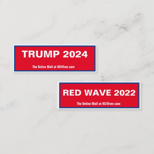 TRUMP 2024 RED WAVE 2022 MINI VISITEKAARTJE (Voorkant / Achterkant)