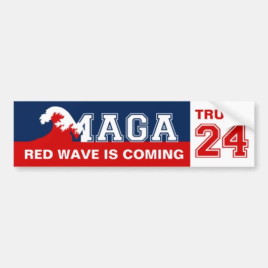 TRUMP 2024 Red Wave Bumpersticker (Voorkant)