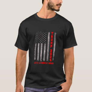 Trump 2024 redt Amerika opnieuw  Amerikaanse vlag T-shirt
