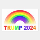 Trump 2024 Regenboog Rechthoekige Sticker (Voorkant)