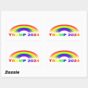 Trump 2024 Regenboog Rechthoekige Sticker