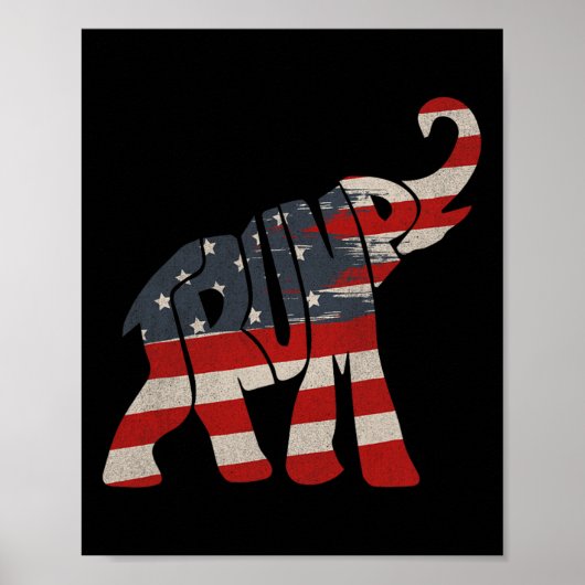Trump 2024 Republikeinse Olifant Trump Supporter Poster (Voorkant)
