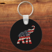 Trump 2024 Republikeinse Olifant Trump Supporter Sleutelhanger (Voorkant)
