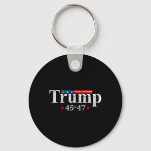 Trump 2024 Retro Amerikaanse vlag 45-47 Trump Sleutelhanger
