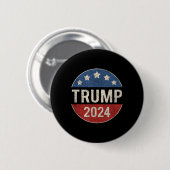 Trump 2024 Retro Campaign Button herkozen presiden (Voorkant /achterkant)