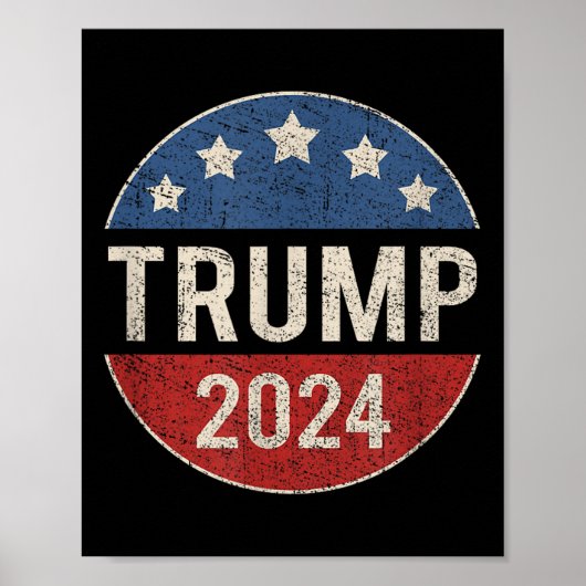 Trump 2024 Retro Campaign Button herkozen presiden Poster (Voorkant)
