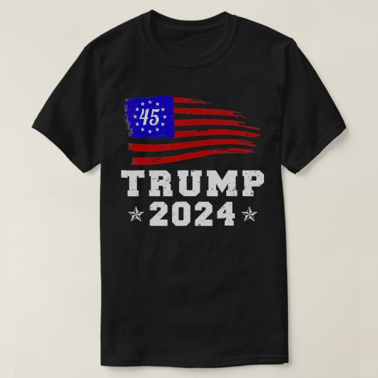 Trump 2024 Retro Campaign Button herkozen presiden T-shirt (Design voorkant)