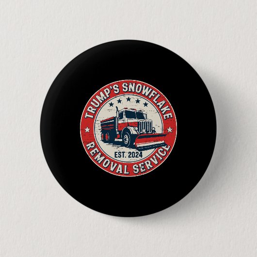 Trump 2024 Retro Trump's Snowflake Removal Service Ronde Button 5,7 Cm (Voorkant)