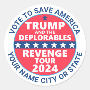 Trump 2024 Revenge Tour betreurt politieke Ronde Sticker