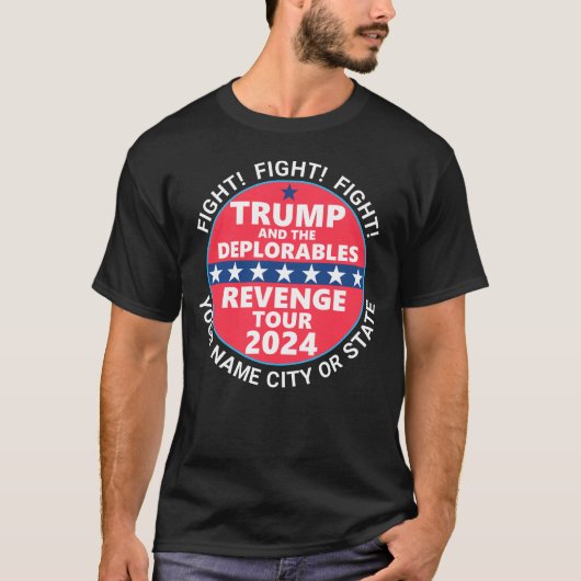Trump 2024 Revenge Tour Deplorables Fight T-shirt (Voorkant)