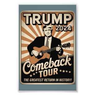  TRUMP 2024 Rocks COMEBACK TOUR Foto Afdruk