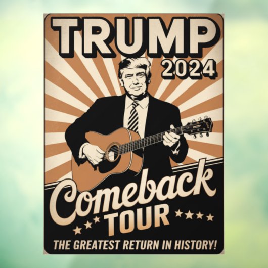  TRUMP 2024 Rocks COMEBACK TOUR Raamsticker (Vel 3)