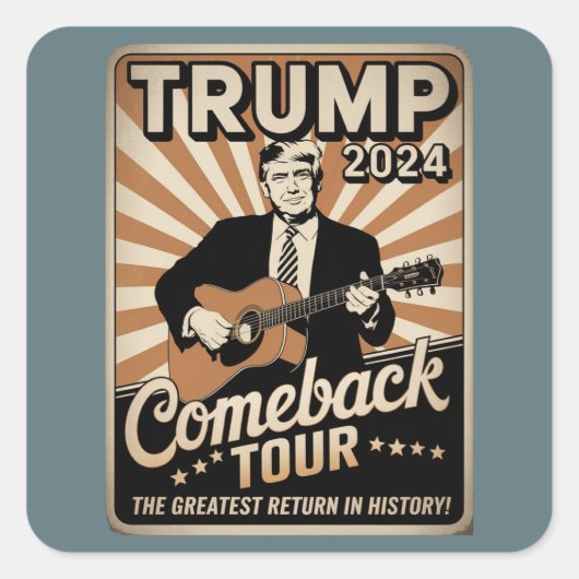  TRUMP 2024 Rocks COMEBACK TOUR Vierkante Sticker (Voorkant)