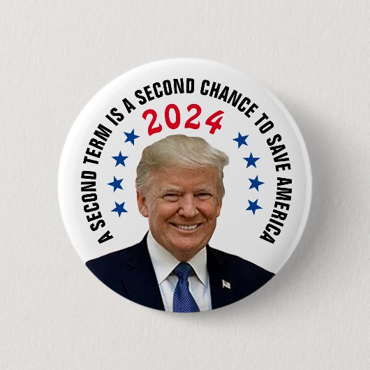 TRUMP 2024 RONDE BUTTON 5,7 CM (Voorkant)