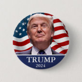 Trump 2024 ronde button 5,7 cm (Voorkant)
