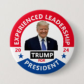 TRUMP 2024 RONDE BUTTON 7,6 CM (Voorkant)