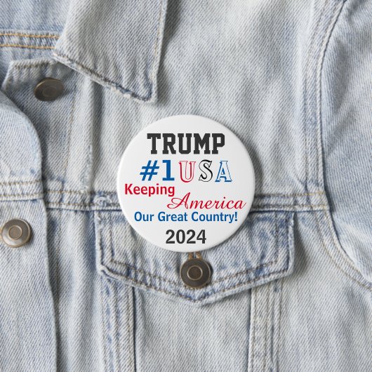 Trump 2024 ronde button 7,6 cm (In situ)