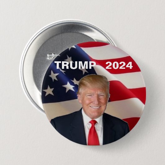 Trump 2024 ronde button 7,6 cm (Voorkant /achterkant)