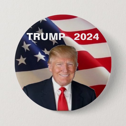 Trump 2024 ronde button 7,6 cm (Voorkant)