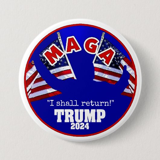 Trump 2024 ronde button 7,6 cm (Voorkant)